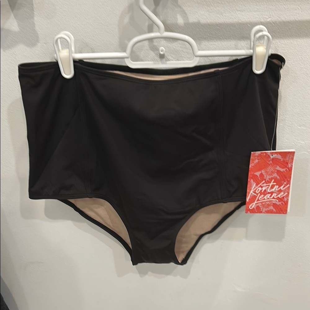 Kortni Jeane Black High-Waisted Swim Bottoms